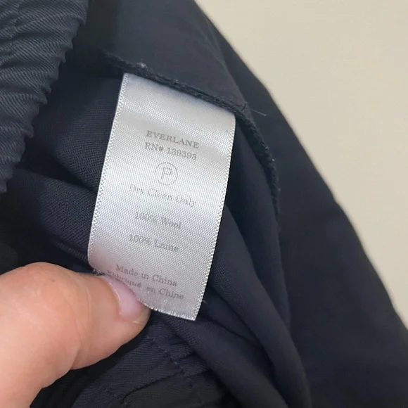 •EVERLANE•  Italian GoWeave Easy Pant 100% Wool Navy Blue - Picture 3 of 4